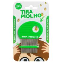 Pente Fino Tira Piolho Lupa Verde 3B Cerdas Aço Inox Remove Tirar Lendêas Pentinho Extrator Caspa