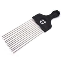 Pente Garfo Afro Black Power Dentes De Aço Metal Para Penteado