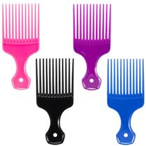 Pente garfo para cabelo SIMPOR 4 peças, plástico, dentes largos, afro Pente garfo para cabelo SIMPOR 4 peças, plástico, dentes largos, afro