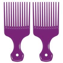 Pente garfo SIMPOR de dentes largos em plástico roxo, 2 peças