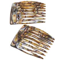 Pente lateral de cabelo Camila Paris CP2332/2 Onyx feito à mão em francês Pente lateral de cabelo Camila Paris CP2332/2 Onyx feito à mão em francês