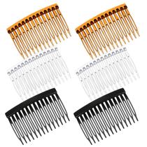 Pente lateral francês YQQYG de 14 dentes de plástico vintage para mulheres