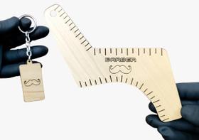 Pente Madeira Boomerang A Laser Alinhador Para Barba Bigode Pente Madeira Boomerang A Laser Alinhador Para Barba Bigode