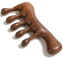 Pente Massageador de Couro Cabeludo Moreinday de Madeira - Estimula o Crescimento Capilar