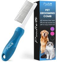 Pente para cuidar de animais de estimação Poodlie Metal Dematting Comb para cães e gatos Pente para cuidar de animais de estimação Poodlie Metal Dematting Comb para cães e gatos