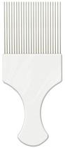 Pente Plástico Afro Branco Com Dentes Finos de Aço Pente Plástico Afro Branco Com Dentes Finos de Aço