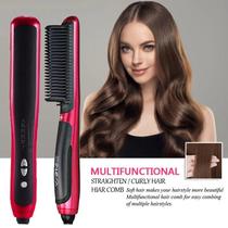 Pente quente alisador de cabelo escova mutilfunction eletric barba alisamento de cabelo turmalina rápido aquecimento pen - TERMICA