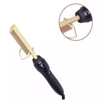 Pente Quente Elétrico Alisador Cabelo Crespo Chapinha Antiga Bivolt Aquecimento Rápido Anti Frizz Todos Tipos de Cabelo