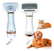 Pente Secador Pet 2 Em 1 Silencioso Portátil Leve Soprador Cães e Gatos