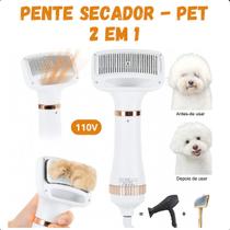 Pente Secador Pet - Profissional Banho Tosa Cachorro Gato 110V silencioso e portátil