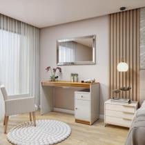 Penteadeira 1 Porta 1 Gaveta Charlotte Off White/Naturalle