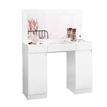 Penteadeira 3 Gavetas 2 Portas Espelho, LED Studio Albatroz