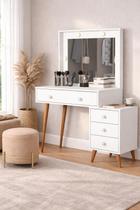 Penteadeira Agata Espelho LED e Gaveteiro, MDF ,145x115x45