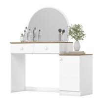 Penteadeira Agnes 2 Gavetas Espelho Branco/Jequitibá HP