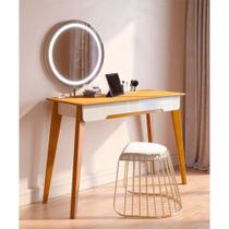 Penteadeira Ambiente Jazz Off White Nature Com Led - Imcal