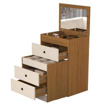 Penteadeira Bancada de Maquiagem Compacta Espelho e Nichos Organizadores