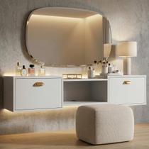 Penteadeira Bancada Suspensa Pequena Cantinho Maquiagem 2 Portas Nicho Quarto Adolescente menina Lojas Rpm