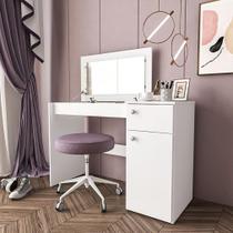 Penteadeira Branca Iracema com Espelho no Tampo e Porta-Objetos Integrados