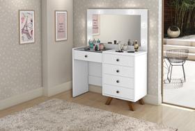 Penteadeira Camarim 5 Gavetas Retro Luna C/led -Espelho- Gaveta Maquiagem -Branco Penteadeira Camarim 5 Gavetas Retro Luna C/led -Espelho- Gaveta Maquiagem -Branco