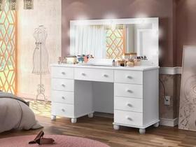 Penteadeira Camarim 9 Gavetas -Espelho Leds 100% Mdf Branco -Potente Moveis Penteadeira Camarim 9 Gavetas -Espelho Leds 100% Mdf Branco -Potente Moveis