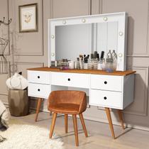 Penteadeira Camarim Bancada Maquiagem Banqueta material sintético Cores