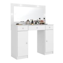 Penteadeira Camarim Carisma c/ LED e Espelho 5950 Branco Demóbile