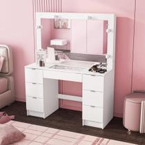 Penteadeira Camarim com Espelho 7 Gavetas França Politorno Penteadeira Camarim com Espelho 7 Gavetas França Politorno