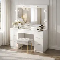 Penteadeira Camarim com Espelho 7 Gavetas França Politorno