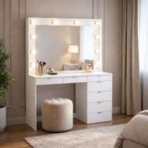 Penteadeira Camarim com Espelho 7 Gavetas Las Vegas