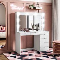 Penteadeira Camarim com Espelho 7 Gavetas Las Vegas