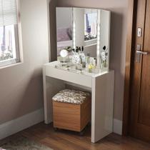 Penteadeira Camarim com Espelho Iluminação LED em 100% MDF Off White Dalla Costa