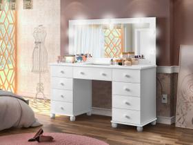 Penteadeira Camarim Com Espelho Led e 9 Gavetas Com Colméia Divisória 100% MDF