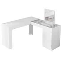 Penteadeira Camarim Com Espelho Mesa Escrivaninha Branco Branco Móveis Leartam Penteadeira Camarim Com Espelho Mesa Escrivaninha Branco Branco Móveis Leartam