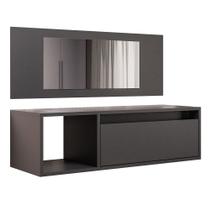 Penteadeira Camarim com Espelho Suspensa 90cm 1 Gaveta Elle M24 Preto - Mpozenato Penteadeira Camarim com Espelho Suspensa 90cm 1 Gaveta Elle M24 Preto - Mpozenato