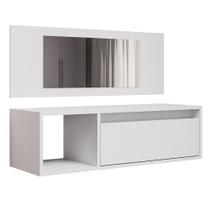 Penteadeira Camarim com Espelho Suspensa 90cm 1 Porta Elle M24 Branco - Mpozenato Penteadeira Camarim com Espelho Suspensa 90cm 1 Porta Elle M24 Branco - Mpozenato