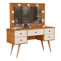 Penteadeira Camarim com Led Anaísa Nature - Off White