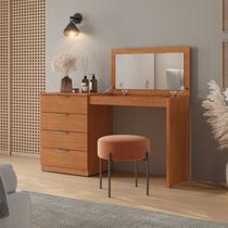 Penteadeira Camarim com Porta Joias e Tampo Reclinável 4 Gavetas Afrodite 100mdf Naturalle Penteadeira Camarim com Porta Joias e Tampo Reclinável 4 Gavetas Afrodite 100mdf Naturalle