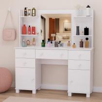 Penteadeira Camarim Com Prateleiras e Portas Para Maquiagem Quarto ou Closet Espelho Grande Penteadeira Camarim Com Prateleiras e Portas Para Maquiagem Quarto ou Closet Espelho Grande