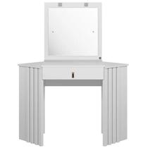Penteadeira Camarim de Canto com Espelho 1 Gaveta Branco - Móveis Leartam
