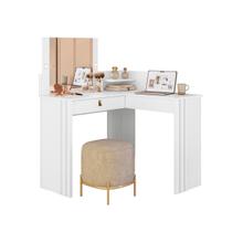 Penteadeira Camarim De Canto Glow Com 1 Gaveta Espelho e LED