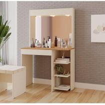 Penteadeira Camarim Eliza 1 Gaveta -150x92cm Off White /Canela