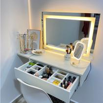 Penteadeira Camarim Escrivaninha Suspensa Organizadora Maquiagens Quarto 100% MDF 80 cm