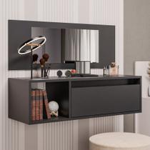 Penteadeira Camarim Eva Suspensa Com Espelho 1 Porta - SSX Multicoisas