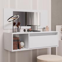 Penteadeira Camarim Eva Suspensa Com Espelho 1 Porta - SSX Multicoisas