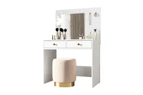 Penteadeira Camarim Ideal C/ Espelho e Leds - 2 gavetas - Moval