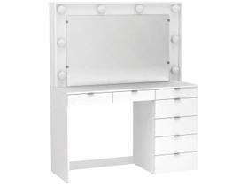 Penteadeira Camarim Las Vegas para 8 Lâmpadas 7 Gavetas Branco - Politorno