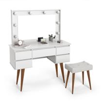 Penteadeira Camarim LED com Banqueta Retro Suspensa Strass Patrimar Penteadeira Camarim LED com Banqueta Retro Suspensa Strass Patrimar