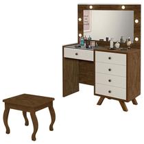 Penteadeira Camarim Luna com Banqueta Malbec Off White Luapa Móveis Penteadeira Camarim Luna com Banqueta Malbec Off White Luapa Móveis