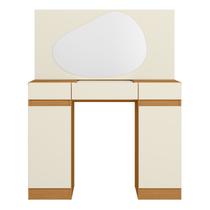 Penteadeira Camarim Orgânico com Espelho Assimétrico 2 Portas e Gaveta Design Moderno para Quarto ou Closet Funcional para Maquiagem