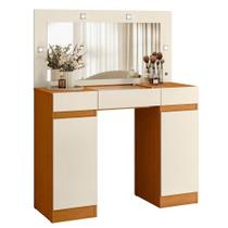 Penteadeira Camarim Porta Joias 3 Gavetas 2 Portas Princess Cinamomo/off White